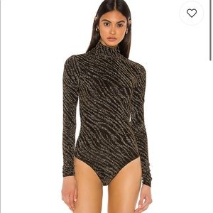 h:ours zebra glitter bodysuit